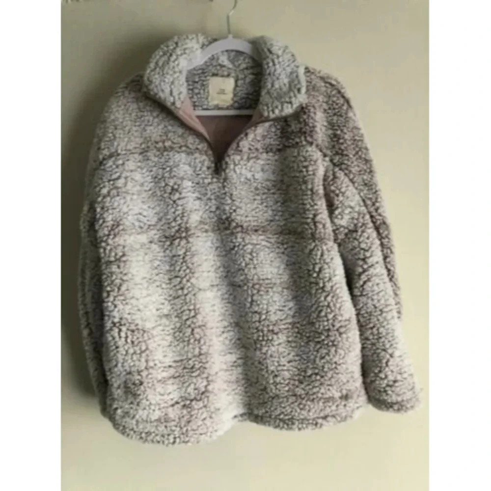 Women’s Soft Sherpa Fleece Pullover Jacket Sz LARGE